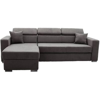 OLYMPIA FURNITURE Luca Fabric Corner Blue Colour Universal Side Sofa Bed With Storage in Grey Grey OLYMPIA FURNITURE Luca Fabric Corner Blue Colour Universal Side Sofa Bed With Storage in Grey Grey