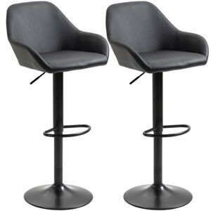 HOMCOM Adjustable Bar Stools Set of 2 Swivel Barstool Footrest Kitchen