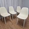 KOSY KOALA Dining Chairs Set Of 4 Cream Chairs Stitched Faux Leather Chairs, Soft Padded Seat Living Room Chairs , Kitchen Chairs