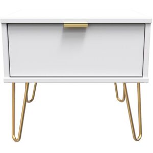 Ready Assembled 2 U Fuji 1 Drawer Wide Side Table (Ready Assembled) in White White Ready Assembled 2 U Fuji 1 Drawer Wide Side Table (Ready Assembled) in White White