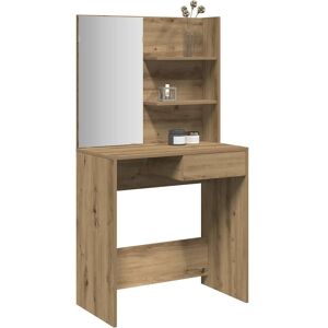 Berkfield Home Dressing Table with Mirror Artisan Oak 74.5x40x141 cm in Brown Brown 74.5x40x141 cm Berkfield Home Dressing Table with Mirror Artisan Oak 74.5x40x141 cm in Brown Brown 74.5x40x141 cm