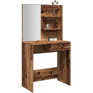 Berkfield Home Dressing Table with Mirror Old Wood 74.5x40x141 cm in Brown Brown 74.5x40x141 cm Berkfield Home Dressing Table with Mirror Old Wood 74.5x40x141 cm in Brown Brown 74.5x40x141 cm