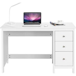 Costway Wooden Computer Desk Modern PC Laptop Table Writing Workstation w/3 Drawers in White White Costway Wooden Computer Desk Modern PC Laptop Table Writing Workstation w/3 Drawers in White White