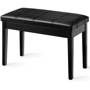 Costway Keyboard Seat Piano Bench Double Duet Seat W/Padded Cushion in Black Black Costway Keyboard Seat Piano Bench Double Duet Seat W/Padded Cushion in Black Black