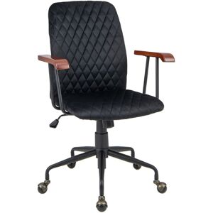 Costway Velvet Leisure Chair Adjustable Swivel Home Office Chair Rolling Computer Chair Black Black Costway Velvet Leisure Chair Adjustable Swivel Home Office Chair Rolling Computer Chair Black Black