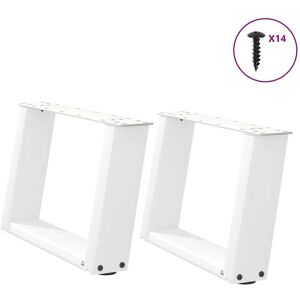 Berkfield Home Coffee Table Legs U-Shaped 2 pcs White 50x(30-31) cm Steel White Berkfield Home Coffee Table Legs U-Shaped 2 pcs White 50x(30-31) cm Steel White