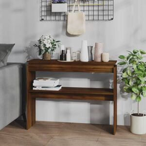 Berkfield Home Console Table Brown Oak 102x30x80 cm Engineered Wood Size: 102 x 30 x 80 cm Brown 102 x 30 x 80 cm Berkfield Home Console Table Brown Oak 102x30x80 cm Engineered Wood Size: 102 x 30 x 80 cm Brown 102 x 30 x 80 cm
