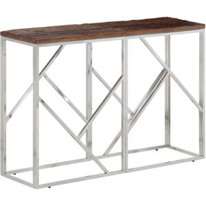 Berkfield Home Console Table Silver Stainless Steel & Solid Wood Sleeper Silver Berkfield Home Console Table Silver Stainless Steel & Solid Wood Sleeper Silver