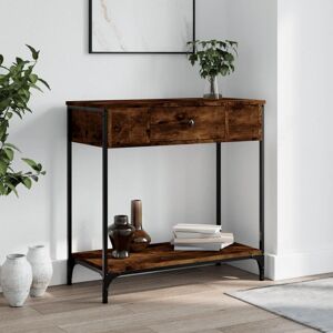 Berkfield Home Console Table Smoked Oak 75x34.5x75 cm Engineered Wood in Brown Brown 75x34.5x75 cm Berkfield Home Console Table Smoked Oak 75x34.5x75 cm Engineered Wood in Brown Brown 75x34.5x75 cm