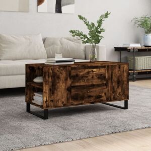Berkfield Home Coffee Table Smoked Oak 102x44.5x50 cm Engineered Wood in Brown Brown 102x44.5x50 cm Berkfield Home Coffee Table Smoked Oak 102x44.5x50 cm Engineered Wood in Brown Brown 102x44.5x50 cm