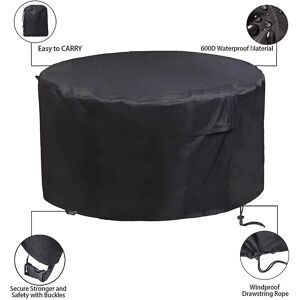 FURNITURE ONE Furniture Cover, 600D Oxford Fabric Patio Set Cover Round Dining Set Cover Black - 180x90cm Size: W900mm x H750mm Black W900mm x H750mm FURNITURE ONE Furniture Cover, 600D Oxford Fabric Patio Set Cover Round Dining Set Cover Black - 180x90cm Size: W900mm x H750mm Black W900mm x H750mm