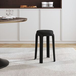 Living and Home 10 Pcs Plastic Stackable Round Stools Dining Chair ( Load Capacity 150kg ) in Black Black Living and Home 10 Pcs Plastic Stackable Round Stools Dining Chair ( Load Capacity 150kg ) in Black Black