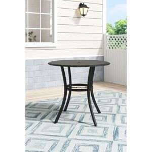 H&O Direct Outdoor Garden Metal Slatted Coffee Table in Black Black H&O Direct Outdoor Garden Metal Slatted Coffee Table in Black Black