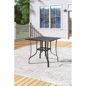 H&O Direct Garden Metal Slatted Square Coffee Table in Black Black H&O Direct Garden Metal Slatted Square Coffee Table in Black Black