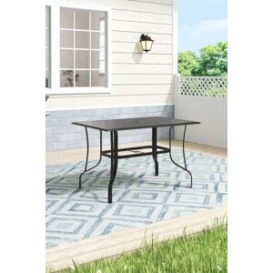 H&O Direct Metal Slatted Outdoor Garden Coffee Table in Black Black H&O Direct Metal Slatted Outdoor Garden Coffee Table in Black Black