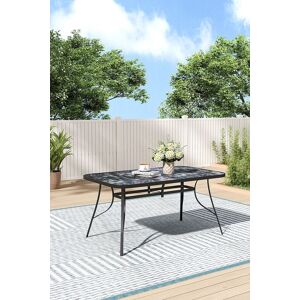 H&O Direct 150cm W x 90cm D Garden Tempered Glass Dining Coffee Table Size: 150 cm W x 90 cm D Multicolor 150 cm W x 90 cm D H&O Direct 150cm W x 90cm D Garden Tempered Glass Dining Coffee Table Size: 150 cm W x 90 cm D Multicolor 150 cm W x 90 cm D