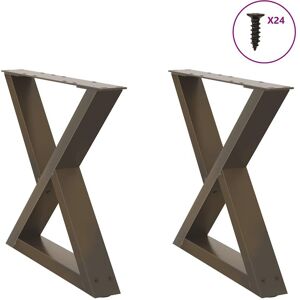 Berkfield Home Coffee Table Legs 2 pcs Natural Steel 50x(42-43.3) cm Steel in Brown Brown Berkfield Home Coffee Table Legs 2 pcs Natural Steel 50x(42-43.3) cm Steel in Brown Brown