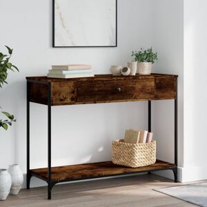 Berkfield Home Console Table Smoked Oak 100x34.5x75 cm Engineered Wood in Brown Brown 100x34.5x75 cm Berkfield Home Console Table Smoked Oak 100x34.5x75 cm Engineered Wood in Brown Brown 100x34.5x75 cm