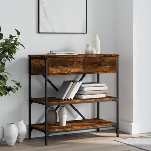 Berkfield Home Console Table Smoked Oak 75x34.5x75 cm Engineered Wood in Brown Brown 75x34.5x75 cm Berkfield Home Console Table Smoked Oak 75x34.5x75 cm Engineered Wood in Brown Brown 75x34.5x75 cm