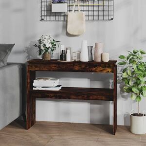 Berkfield Home Console Table Smoked Oak 102x30x80 cm Engineered Wood in Brown Size: 102 x 30 x 80 cm Brown 102 x 30 x 80 cm Berkfield Home Console Table Smoked Oak 102x30x80 cm Engineered Wood in Brown Size: 102 x 30 x 80 cm Brown 102 x 30 x 80 cm