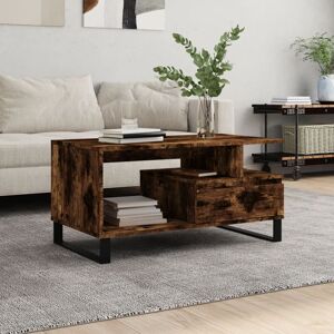 Berkfield Home Coffee Table Smoked Oak 90x49x45 cm Engineered Wood in Brown Size: 90 x 49 x 45 cm Brown 90 x 49 x 45 cm Berkfield Home Coffee Table Smoked Oak 90x49x45 cm Engineered Wood in Brown Size: 90 x 49 x 45 cm Brown 90 x 49 x 45 cm
