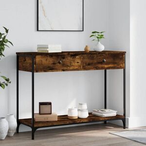 Berkfield Home Console Table Smoked Oak 100x34.5x75 cm Engineered Wood in Brown Brown 100x34.5x75 cm Berkfield Home Console Table Smoked Oak 100x34.5x75 cm Engineered Wood in Brown Brown 100x34.5x75 cm
