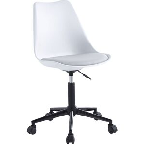 Nordlys Scandinavian adjustable metal base office chair in White White Nordlys Scandinavian adjustable metal base office chair in White White