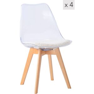 Nordlys Set 4 Scandinavian Chairs - Wooden Legs Nordlys Set 4 Scandinavian Chairs - Wooden Legs
