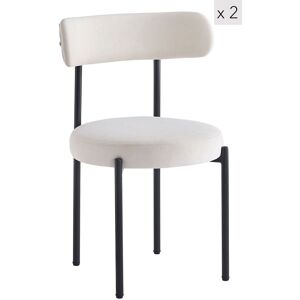 Nordlys Set of 2 Scandinavian Metal Dining Room Chairs in Beige Beige Nordlys Set of 2 Scandinavian Metal Dining Room Chairs in Beige Beige