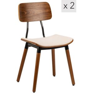 Nordlys Set 2 beige fabric wood dining chairs - dining chair Nordlys Set 2 beige fabric wood dining chairs - dining chair