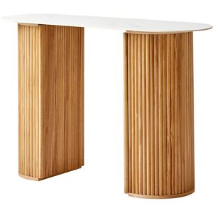 Nordlys Scandinavian Wooden Console Table with Storage in White White Nordlys Scandinavian Wooden Console Table with Storage in White White