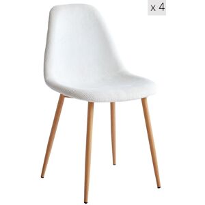 Nordlys Set of 4 Scandinavian Metal Dining Room Chairs in Beige Beige Nordlys Set of 4 Scandinavian Metal Dining Room Chairs in Beige Beige