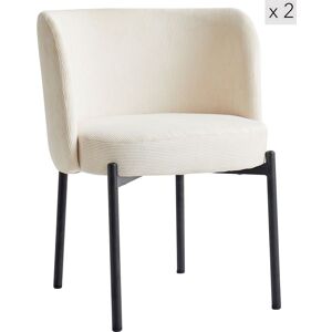 Nordlys Set of 2 Scandinavian Metal Dining Room Chairs in Beige Beige Nordlys Set of 2 Scandinavian Metal Dining Room Chairs in Beige Beige