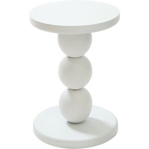 Nordlys Table Appoint End of Sofa Wooden Round Table in White White Nordlys Table Appoint End of Sofa Wooden Round Table in White White