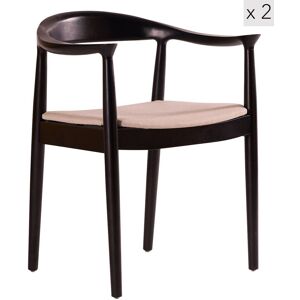 Nordlys Set of 2 Scandinavian Solid Wood Dining Room Chairs in Beige Beige Nordlys Set of 2 Scandinavian Solid Wood Dining Room Chairs in Beige Beige