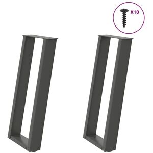 Berkfield Home Console Table Legs U-Shaped 2 pcs Anthracite 28x(72-73) cm Steel in Black Black Berkfield Home Console Table Legs U-Shaped 2 pcs Anthracite 28x(72-73) cm Steel in Black Black
