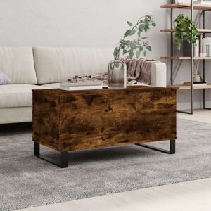 Berkfield Home Coffee Table Smoked Oak 90x44.5x45 cm Engineered Wood in Brown Brown 90x44.5x45 cm Berkfield Home Coffee Table Smoked Oak 90x44.5x45 cm Engineered Wood in Brown Brown 90x44.5x45 cm