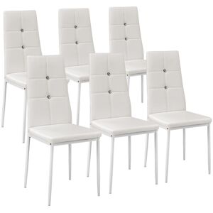 tectake Dining Chair Set Julien Set Of 4 Black in White Size: 8 Pack White 8 Pack tectake Dining Chair Set Julien Set Of 4 Black in White Size: 8 Pack White 8 Pack
