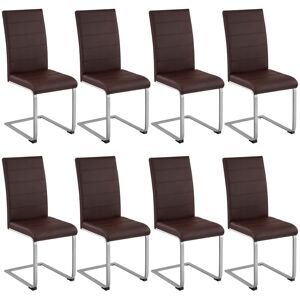 tectake Dining Chairs Bettina Set Of 4 White in Brown Size: 8 Pack Brown 8 Pack tectake Dining Chairs Bettina Set Of 4 White in Brown Size: 8 Pack Brown 8 Pack