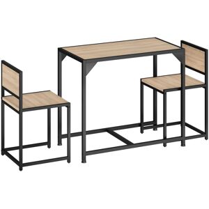 tectake Dining Table & Chairs Milton in Light Brown Light Brown tectake Dining Table & Chairs Milton in Light Brown Light Brown