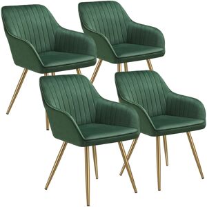 tectake Dining Chair Marilyn Set Of 2 Dark Green/gold in Green Size: 6 Pack Green 6 Pack tectake Dining Chair Marilyn Set Of 2 Dark Green/gold in Green Size: 6 Pack Green 6 Pack