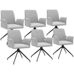 tectake Swivel Chair Daya Set Of 6 Light Grey Size: 6 Pack Light Grey 6 Pack tectake Swivel Chair Daya Set Of 6 Light Grey Size: 6 Pack Light Grey 6 Pack