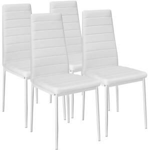 tectake Dining Chairs Thomas in White Size: 4 Pack White 4 Pack tectake Dining Chairs Thomas in White Size: 4 Pack White 4 Pack