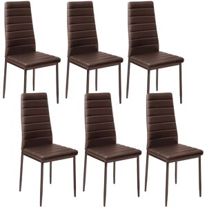 tectake Dining Chairs Thomas in Brown Size: 6 Pack Brown 6 Pack tectake Dining Chairs Thomas in Brown Size: 6 Pack Brown 6 Pack