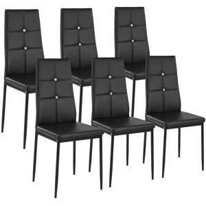 tectake Dining Chair Set Julien Set Of 4 Black Size: 6 Pack Black 6 Pack tectake Dining Chair Set Julien Set Of 4 Black Size: 6 Pack Black 6 Pack