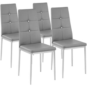 tectake Dining Chair Set Julien Set Of 4 Black in Grey Size: 4 Pack Grey 4 Pack tectake Dining Chair Set Julien Set Of 4 Black in Grey Size: 4 Pack Grey 4 Pack