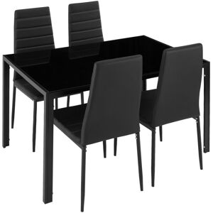 tectake Dining Table & Chairs Berlin in Black Black tectake Dining Table & Chairs Berlin in Black Black