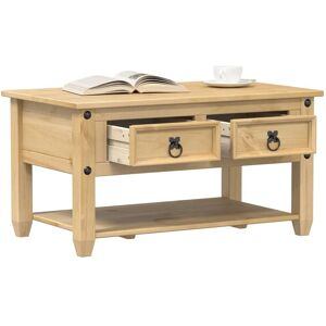 Berkfield Home Coffee Table with Drawers Corona 85x50x45 cm Solid Wood Pine in Brown Size: 85 x 50 x 45 cm Brown 85 x 50 x 45 cm Berkfield Home Coffee Table with Drawers Corona 85x50x45 cm Solid Wood Pine in Brown Size: 85 x 50 x 45 cm Brown 85 x 50 x 45 cm