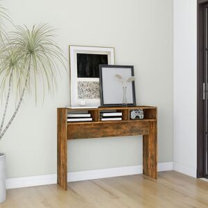 Berkfield Home Console Table Smoked Oak 105x30x80 cm Engineered Wood in Brown Size: 105 x 30 x 80 cm Brown 105 x 30 x 80 cm Berkfield Home Console Table Smoked Oak 105x30x80 cm Engineered Wood in Brown Size: 105 x 30 x 80 cm Brown 105 x 30 x 80 cm