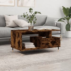Berkfield Home Coffee Table Smoked Oak 90x49x45 cm Engineered Wood in Brown Size: 90 x 49 x 45 cm Brown 90 x 49 x 45 cm Berkfield Home Coffee Table Smoked Oak 90x49x45 cm Engineered Wood in Brown Size: 90 x 49 x 45 cm Brown 90 x 49 x 45 cm